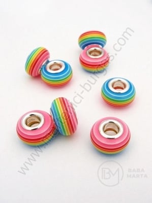 Mărgele colorate din cauciuc 14x8mm gaură 5mm 1 pachet 5 buc 311403