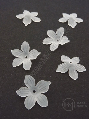 Floare 20x21x4.5mm alb mat 1 pachet 40g ~132 buc 312754