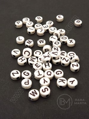 Mărgele 7x3.5mm litere gaură 1mm 1 pachet 40g ~280 buc 312437