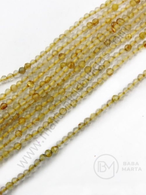 Cuarț rutil ~ bilă fațetată de 2 mm ~ 200 bucăți 1 buc 353116