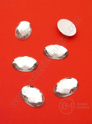 Pietricele acrilice 14x10x5mm transparent pentru lipit 1 pachet 30 buc 151592