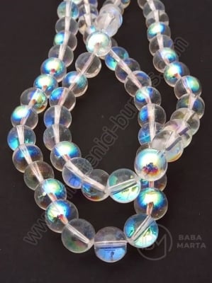 Şir de mărgele de vitola 10mm curcubeu transparent ~80cm ~82buc 1buc 343578