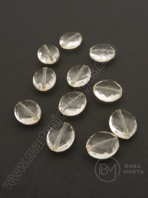 Figurină 11x12mm crem transparent gaură 1mm 40g ~74buc 311508