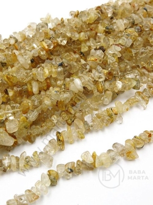 Piatră naturală cuarț rutil ~5~9mm ~85cm 1 buc 355618