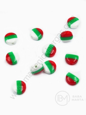 Mărgele de caucait albe, versi, red 8x4mm 1 pachet 50 buc 312519