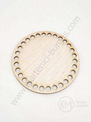 Bază din lemn 150x3mm pentru tricotat și decorat, găuri 10mm, 1 bucată 182299