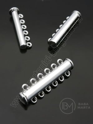 Închizator magnetică 2 buc. 33x11x7mm color argintie gaură 2mm 1 buc 302183