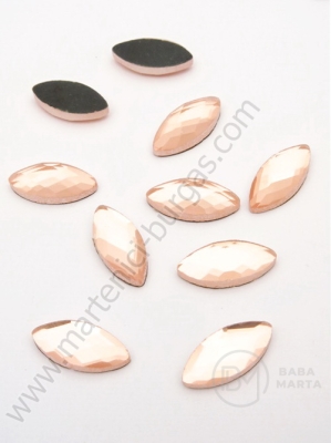 Piatră de sticlă 7x15mm color pearsici pentru lipici hot 1 pachet 20 buc 151431