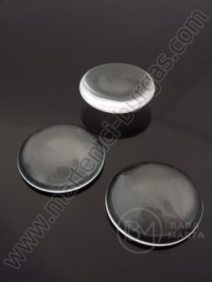 Caboșon rotund din sticlă 30x7mm transparent, pachet 1, 5 buc. 191089