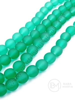 Mărgele de sticlă 8mm verde mat 80cm ~105 buc 1 buc 343834