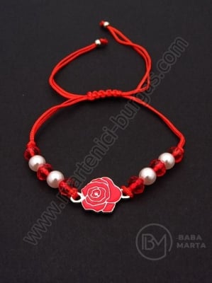 Margele Martenitsa din metal, roz și sticlă, 1 pachet, 12 buc. 104461