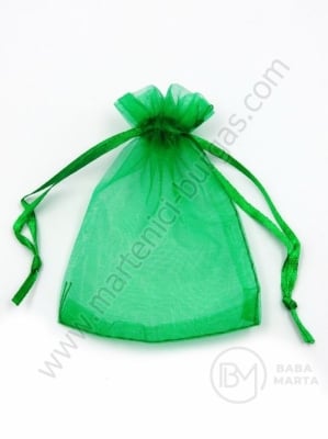 Saculet pentru bijuterii 7x9cm organza verde 1 pachet 10 buc 461503