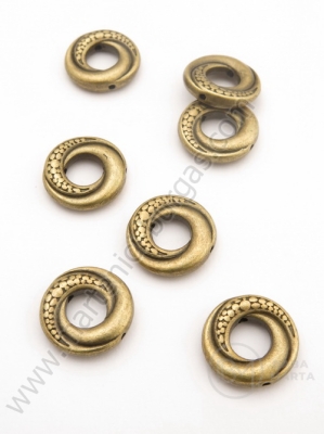 Mărgele metallice 15x3.5mm culoare bronz închis gaură 1mm 5 buc 308770