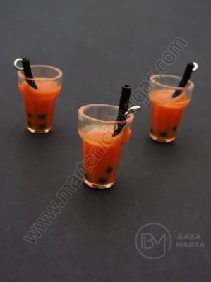 Pandantiv borcan plastic 20x13mm cu cocktail de fructe 1 paquet 2 pieces 335564