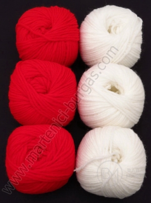 Set de fire roșii și albe 100% acrilice 6 buc 431224