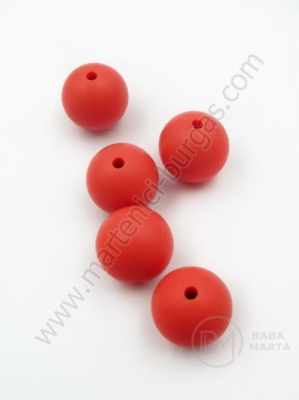 Bilă de mărgele din silicon 15mm gaură 2mm 1 paquet 5 buc 317079