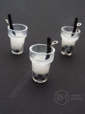 Pandantiv borcan plastic 20x13mm cu cocktail de fructe 1 paquet 2 pieces 335550