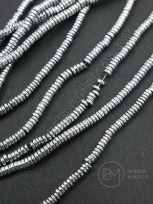 Disc de hematit 2x1mm gaură 0.7mm ~450 buc ~40cm 1 buc 353188