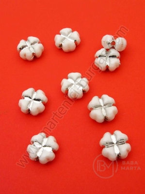 Trifoi alb brad argintiu 11x6mm 1 pachet 40g ~91 buc 312552