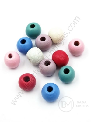 Bilă de lemn 10x9mm, găuri mixte 3mm, 1 pachet 40g ~120 buc 321348