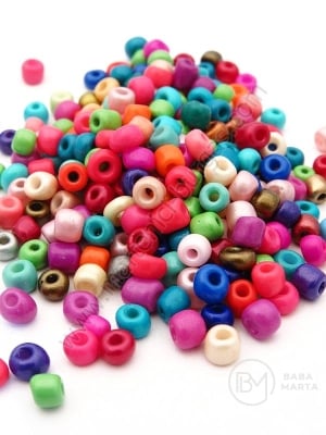 Mărgele de sticlă Mix Dens 4mm 1 pachet 50g 334048