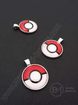 Pandantiv Pokemon Go 36x28mm culoare argintie 1 buc 307084