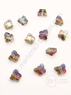 Fluture de cristal 8x7x4.5mm Swarovski imitație efect cameleon AB 1 pachet 10 bucăți 335426