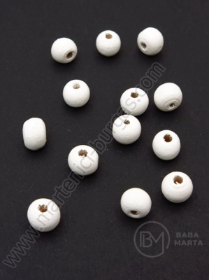 Bilă de lemn 7x6mm gaură albă 3mm 1 paquet 40g ~315 buc 321168