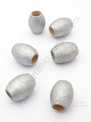 Cilindru din lemn argintiu 16x12mm gaură 6mm 1 pachet 40g ~55 buc 321270