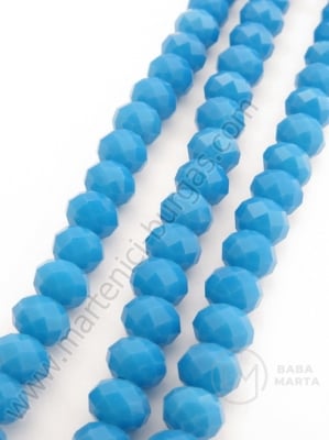 Cristal 8x6mm albastru solid ~70 bucăți 42.5cm 1 bucată 342099