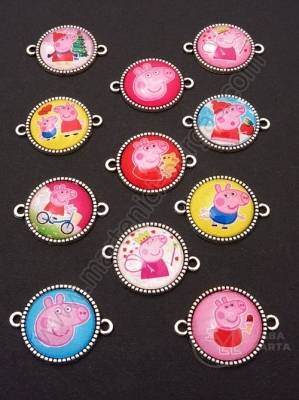 Element de conectare cu cabochon 27x20mm 1 pachet 5 buc 307524