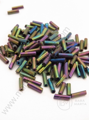 Mărgele de sticlă iris violet 6x2mm 50g 331012
