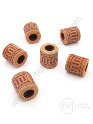 Mărgele 11x11mm imitație lemn 1 pachet 40g ~39 buc 312133
