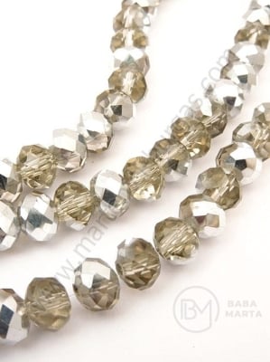 Collier cu cristale 8x6mm half auriu-argintiu ~72 buc 44cm 1 buc 342465