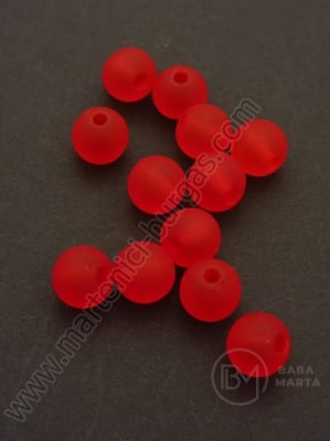 Marmură 8mm roșu pasăre, gaură 2mm 40g ~147 buc 311375
