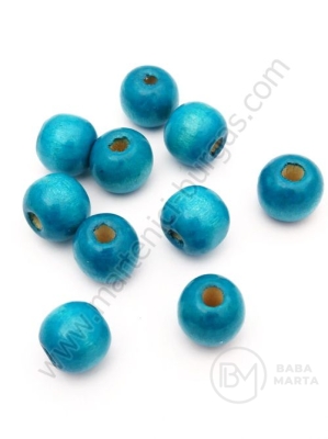 Bilă de lemn 11x12mm gaură albastră 3.5mm 1 pachet 40g ~72 buc 321247