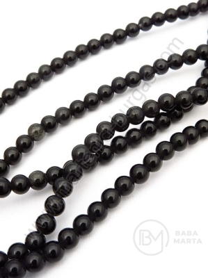 Bilă naturală de obsidian 4mm 40cm ~95 pieces 1 buc 352538