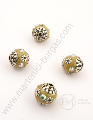 Mărgele Indonezia ~11x~13mm lucrate manual gaură 2mm 1 buc 309780