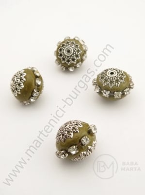 Mărgele Indonezia ~15x~14mm lucrate manual gaură 2mm 1 buc 308563
