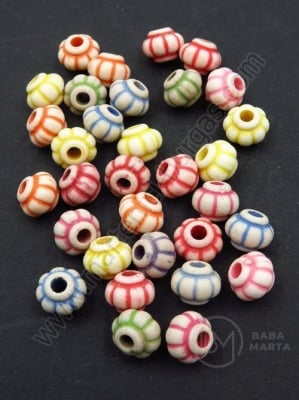 Mărgele 10.5x8.5mm colorate, gaură 3.5mm, 40g ~69buc ​​311734