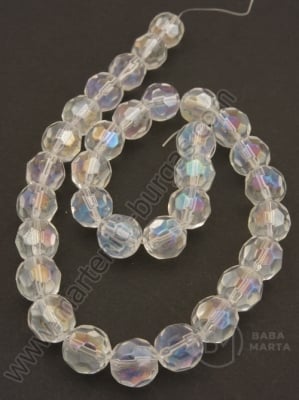 Șir de mărgele 10mm transparent curcubeu fațetat ~32 buc 1 buc 343305