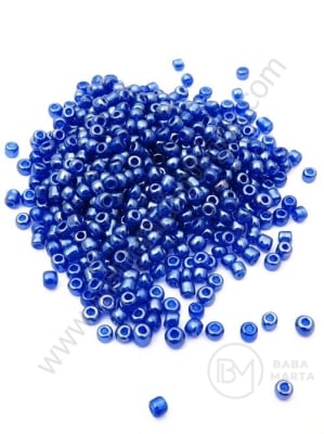Mărgele de sticlă transparente albastru închis perlat 3mm 1 pachet 50g 333012