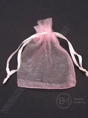 Saculet pentru bijuterii 7x9cm organza roz 1 pachet 10 buc 461268