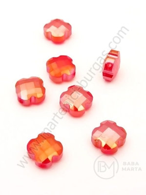 Cruce cristal 12x6mm Swarovski imitație efect roșu AB 1 pachet 5 bucăți 335408