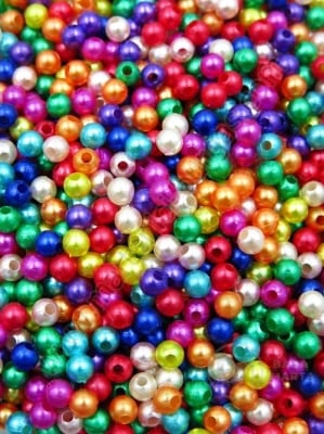 Mărgele din plastic 4mm, gaură mixtă 1mm, 1 pack 40g ~1300 pcs 312850
