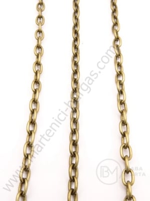 Lanț metalic 3x5mm bronz antic 1 metru 301779