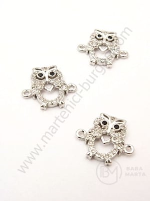 Element bufniță 14x13mm cu zirconii forjate 1 bucată 305094
