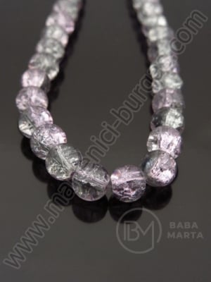 Bilă 10mm craquelă violet cu gri 80cm ~80 buc 1 buc 343230