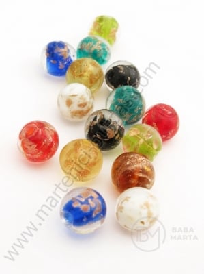 Mărgele de sticlă 12mm gaură lampwork 2mm 1 buc 335190