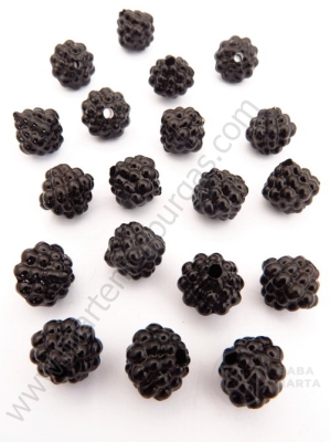 Mărgele din plastic 10mm negre 40g ~120 buc 311999